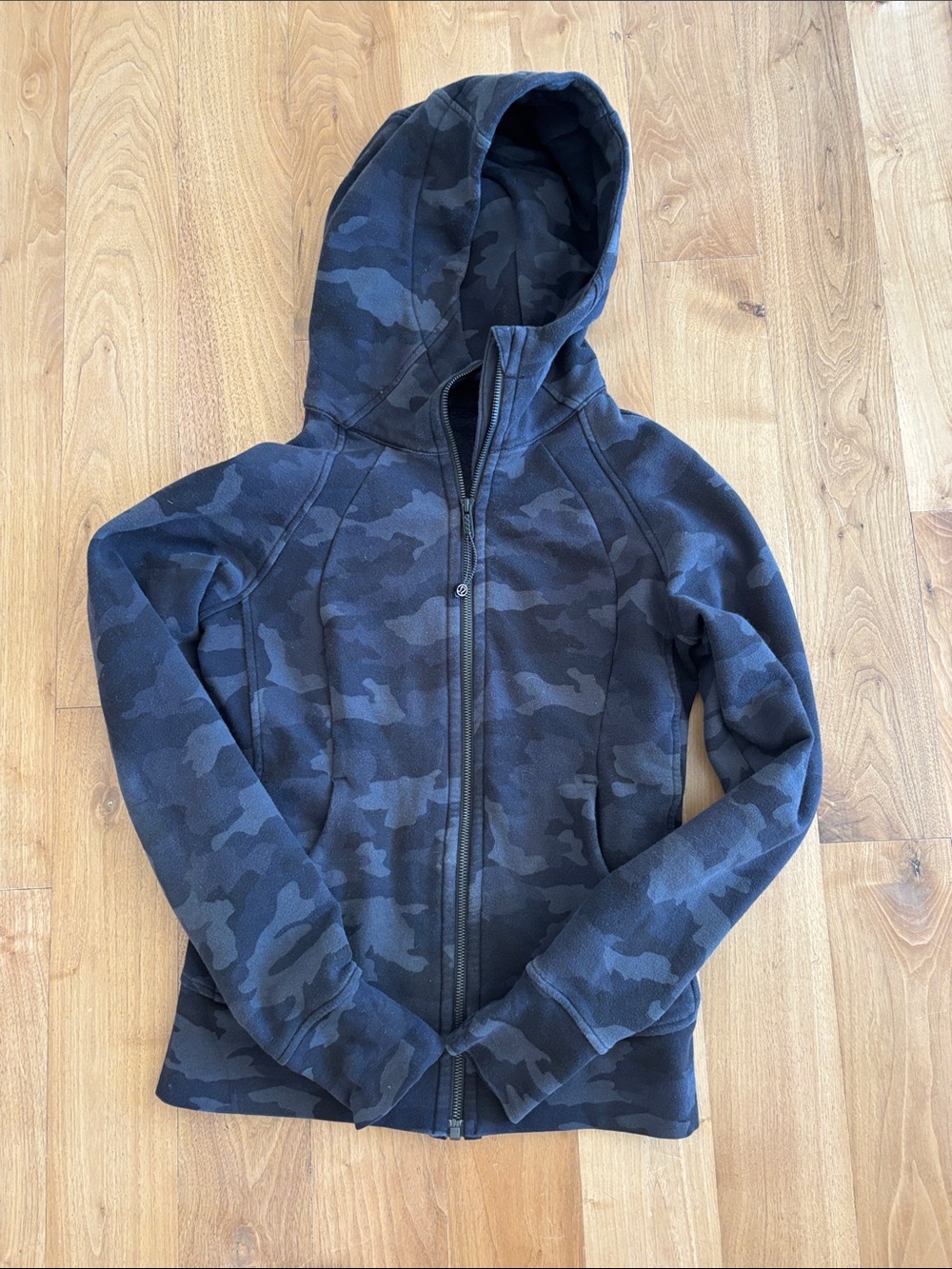 lululemon athletica Women's Black Camo Hooded Scuba Zip Jacket